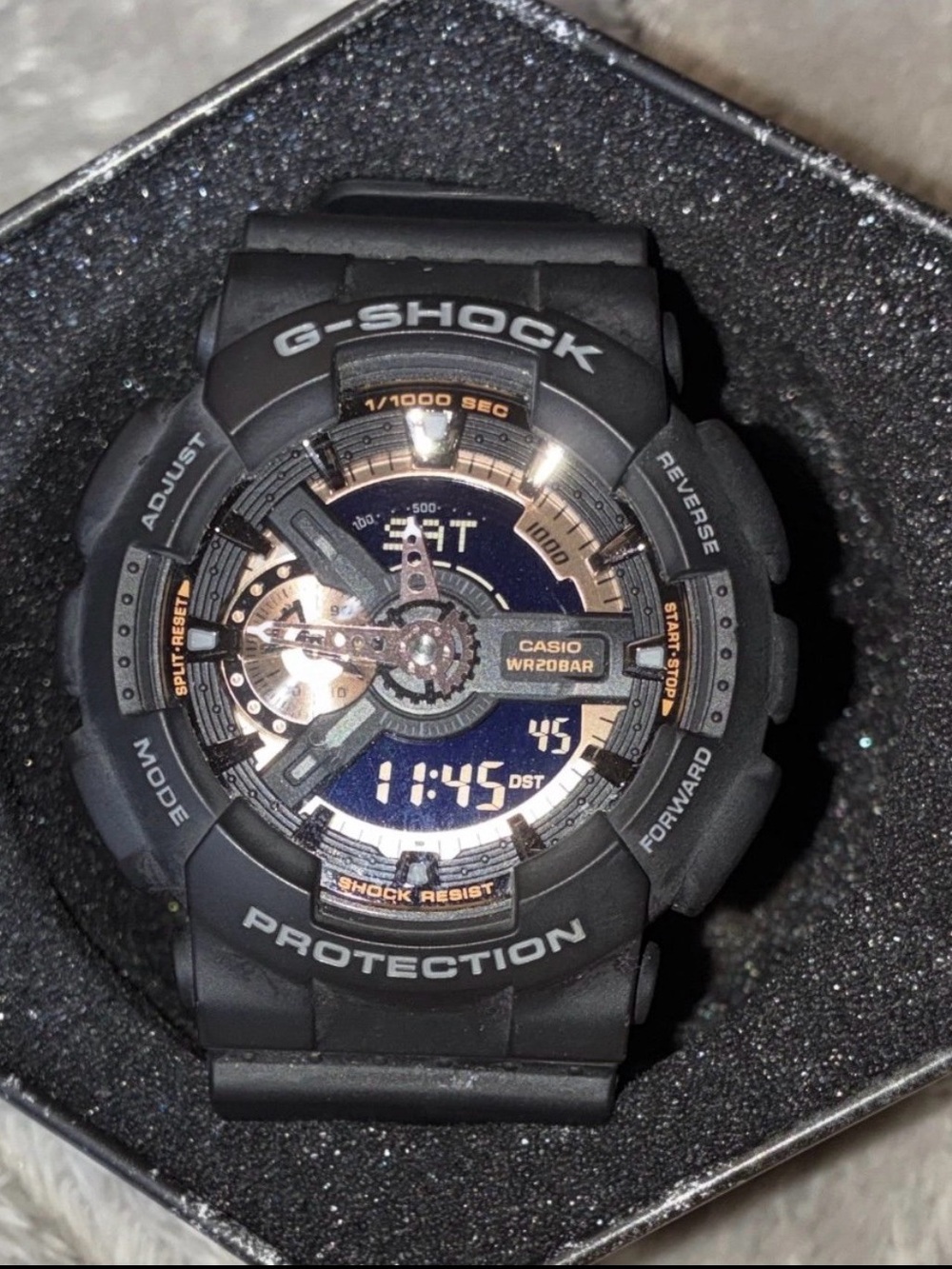 G-Shock Black and Rose Gold Analog-Digital Watch
